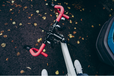 落ち葉と自転車